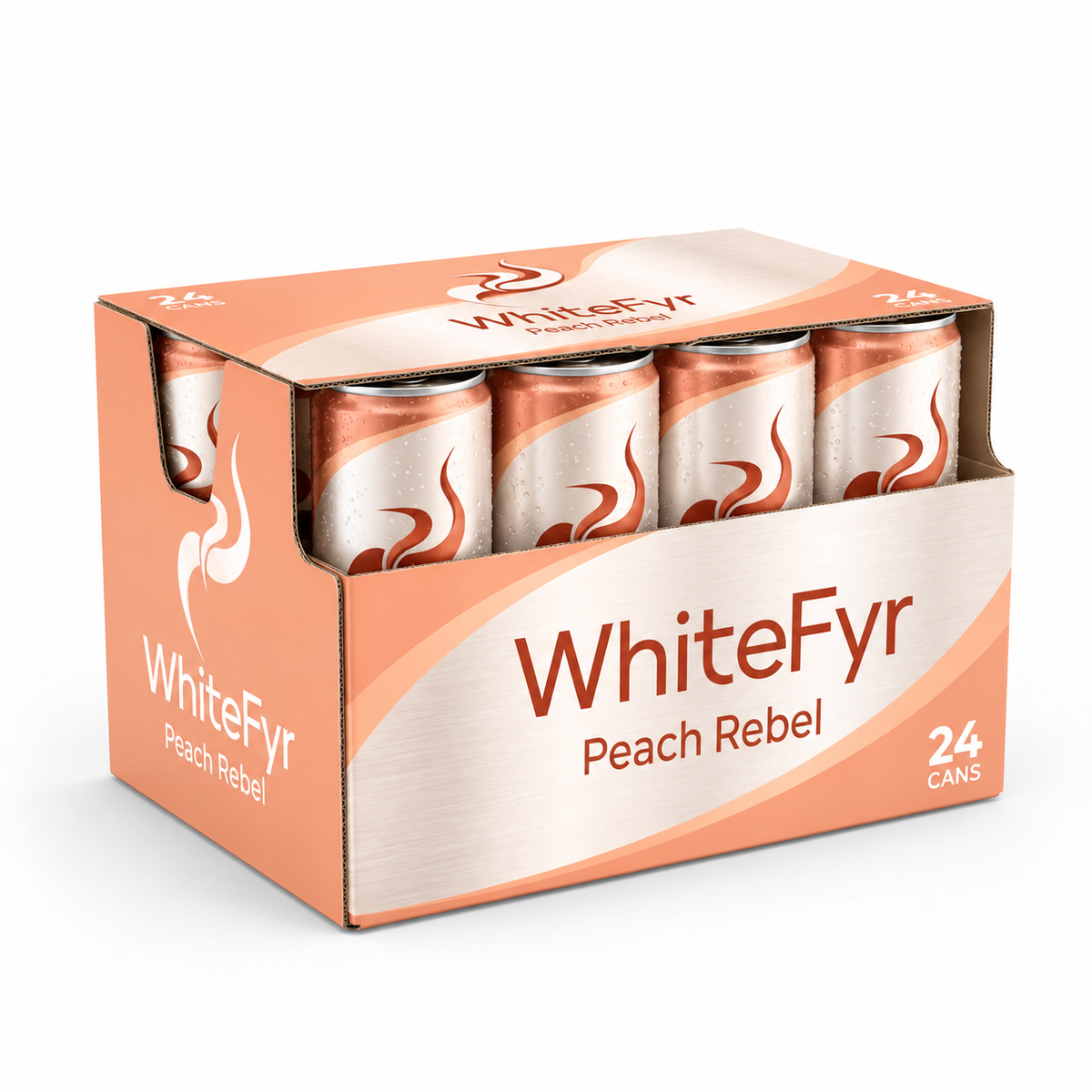 WhiteFyr Peach Rebel case of 24 cans