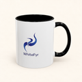 WhiteFyr Two-Tone Ceramic Mug – 11oz & 15oz — black-11oz — AI-assisted warm studio background