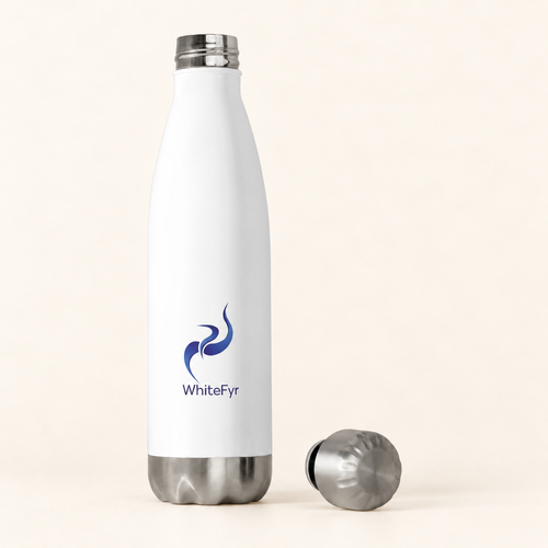 WhiteFyr Insulated Stainless Steel Flask – 20oz / 590ml — flask-open — AI-assisted warm studio background