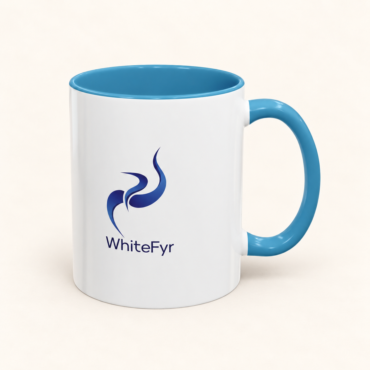 WhiteFyr Two-Tone Ceramic Mug – 11oz & 15oz — light-blue-11oz — AI-assisted warm studio background