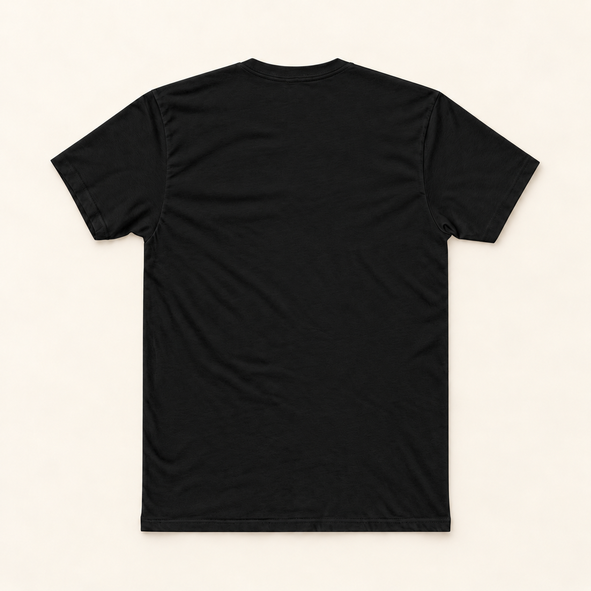 WhiteFyr Men’s Cotton Logo T-Shirt in Solid Black — AI-assisted back studio mockup