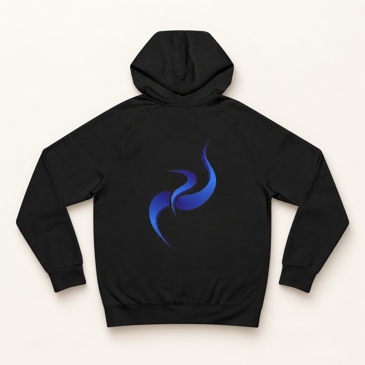 WhiteFyr Men's Performance Hoodie in Black — AI-assisted back studio mockup