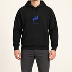 WhiteFyr Men's Performance Hoodie in Black — AI-assisted model studio mockup