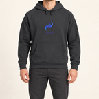 WhiteFyr Men's Performance Hoodie in Coal — AI-assisted model studio mockup