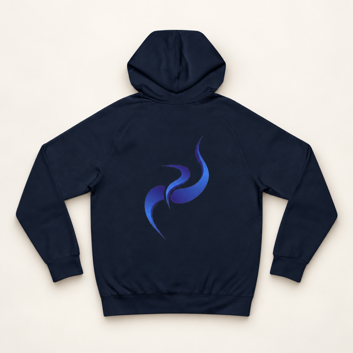 WhiteFyr Men's Performance Hoodie in Navy — AI-assisted studio back mockup