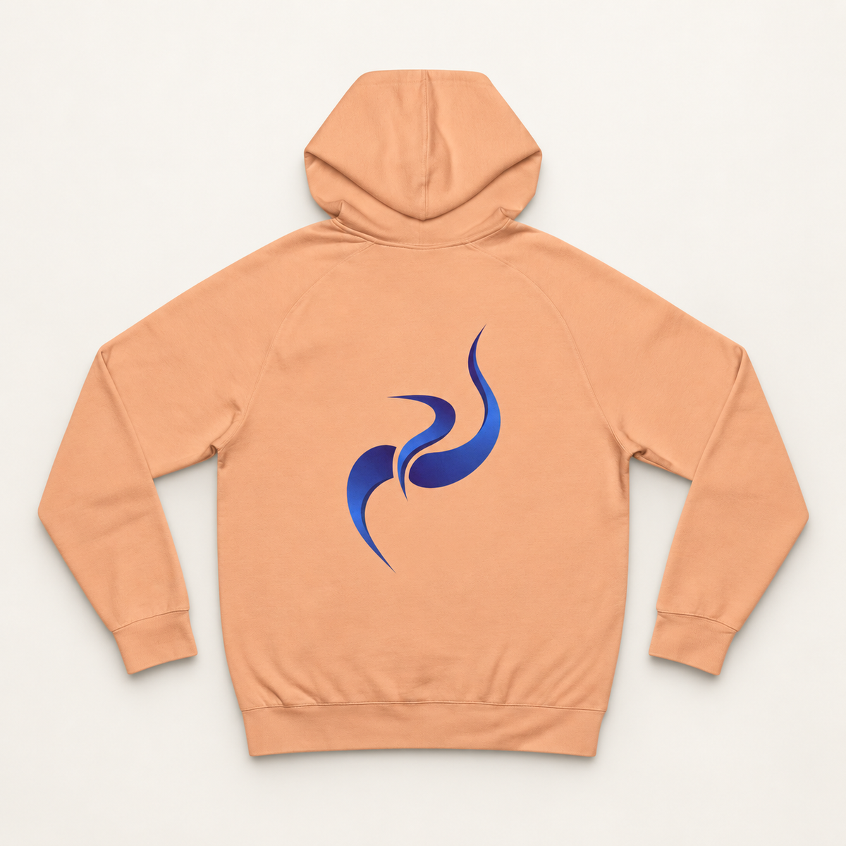 WhiteFyr Men's Performance Hoodie in Peach — AI-assisted back studio mockup