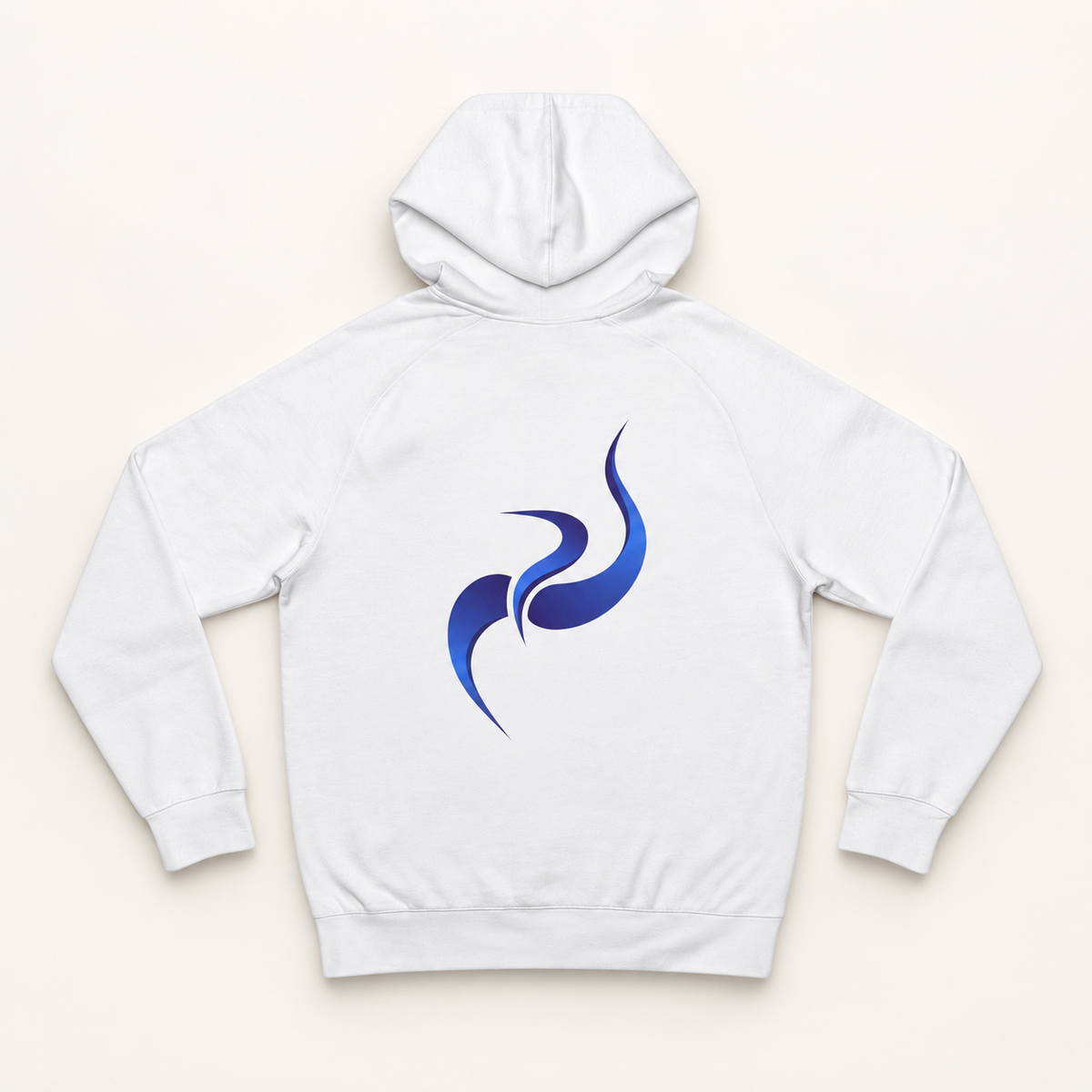 WhiteFyr Men's Performance Hoodie in White — AI-assisted back studio mockup