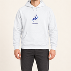WhiteFyr Men's Performance Hoodie in White — AI-assisted model studio mockup