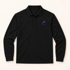 WhiteFyr Men's Performance Polo - Long Sleeve — AI-assisted studio front mockup