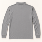WhiteFyr Men's Performance Polo - Long Sleeve in Gusty Grey — AI-assisted back studio mockup