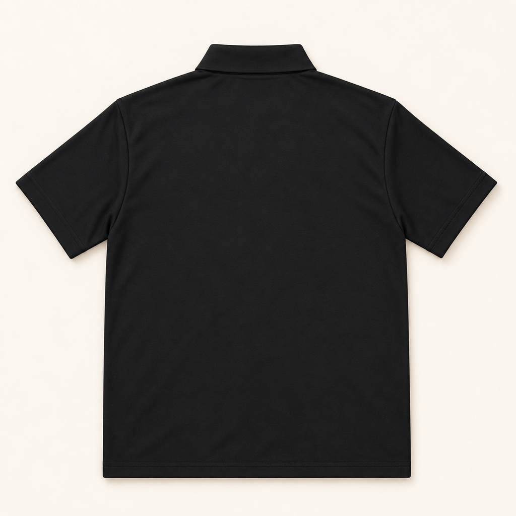WhiteFyr Men's Performance Polo - Short Sleeve — AI-assisted studio back mockup