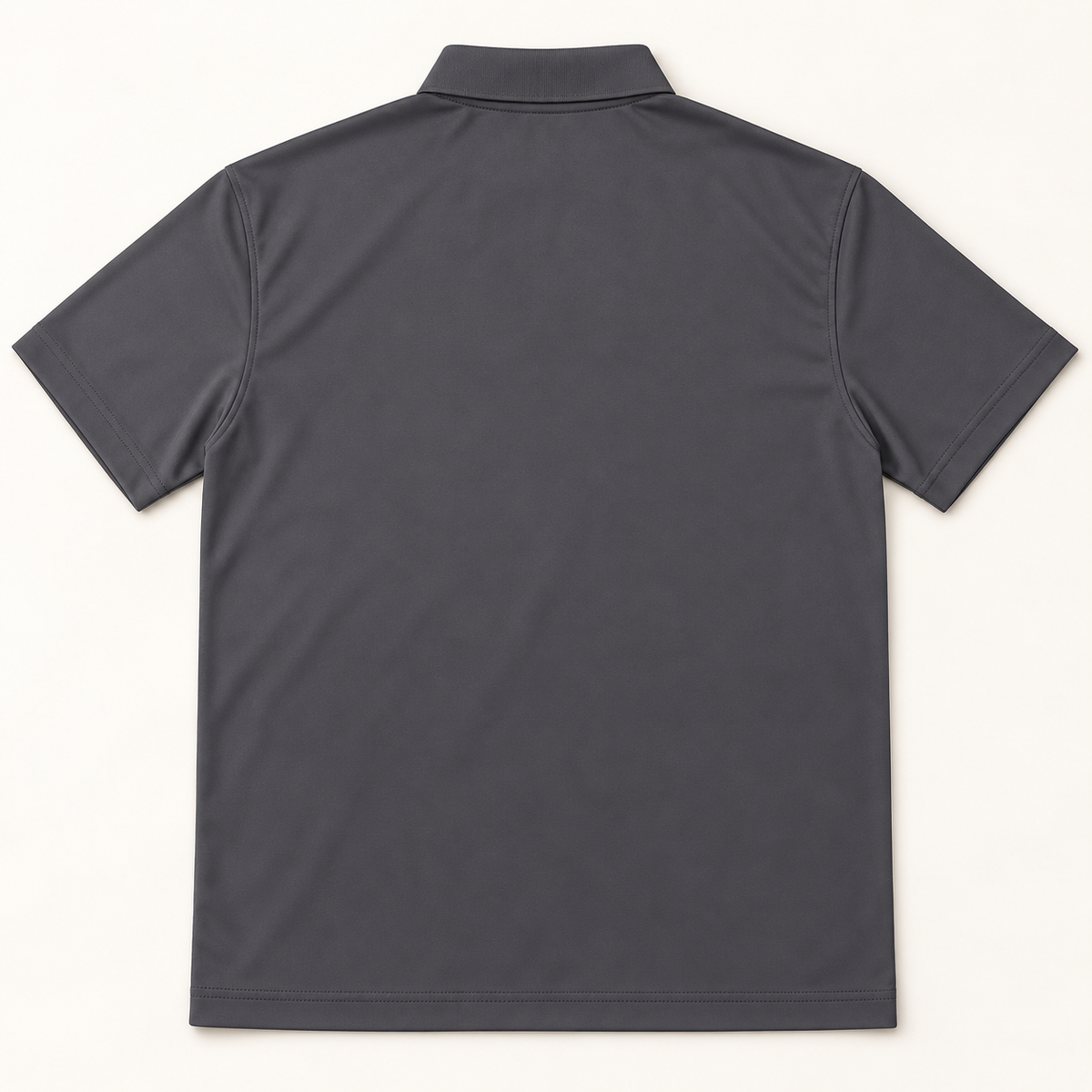 WhiteFyr Men's Performance Polo - Short Sleeve in Charcoal — AI-assisted back studio mockup
