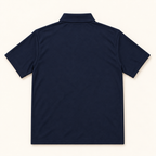 WhiteFyr Men's Performance Polo - Short Sleeve in Navy — AI-assisted back studio mockup