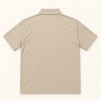 WhiteFyr Men's Performance Polo - Short Sleeve in Sand — AI-assisted back studio mockup
