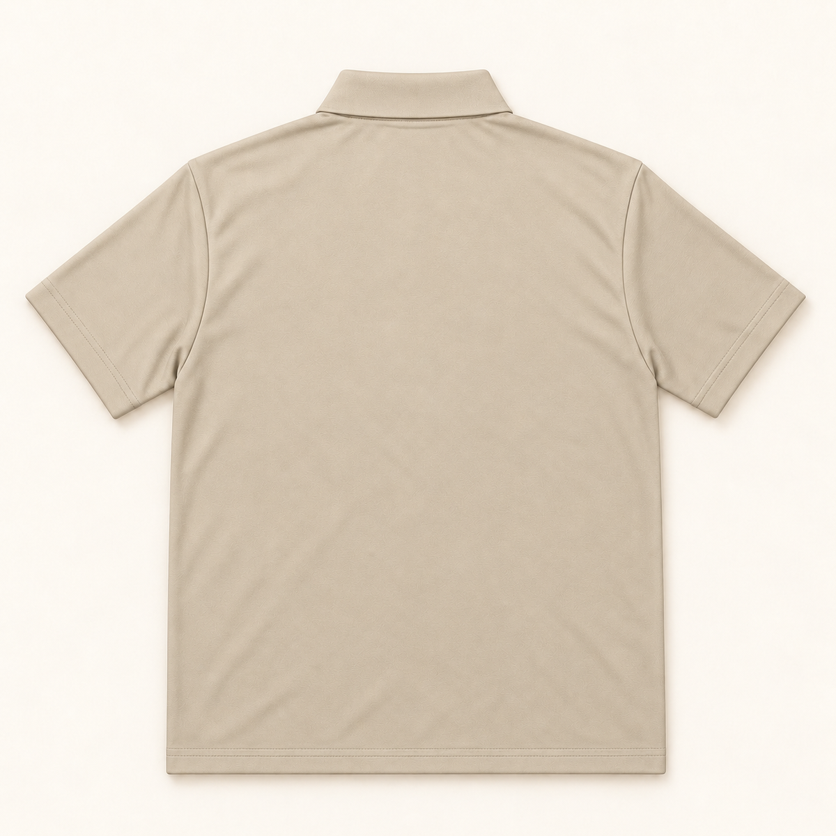 WhiteFyr Men's Performance Polo - Short Sleeve in Sand — AI-assisted back studio mockup
