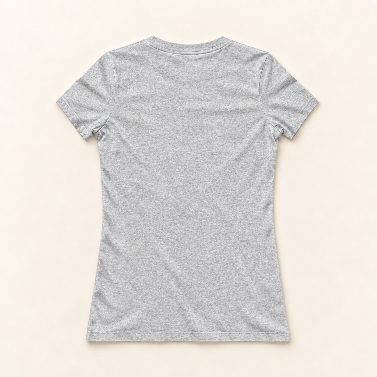 WhiteFyr Women’s Slim-Fit Logo T-Shirt in Athletic Heather — AI-assisted back studio mockup