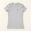 WhiteFyr Women’s Slim-Fit Logo T-Shirt in Athletic Heather — AI-assisted front studio mockup