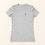 WhiteFyr Women’s Slim-Fit Logo T-Shirt in Athletic Heather — AI-assisted front studio mockup