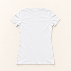 WhiteFyr Women’s Slim-Fit Logo T-Shirt — AI-assisted studio back mockup