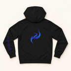 WhiteFyr women's fitted zip hoodie in Black — AI-assisted back studio mockup