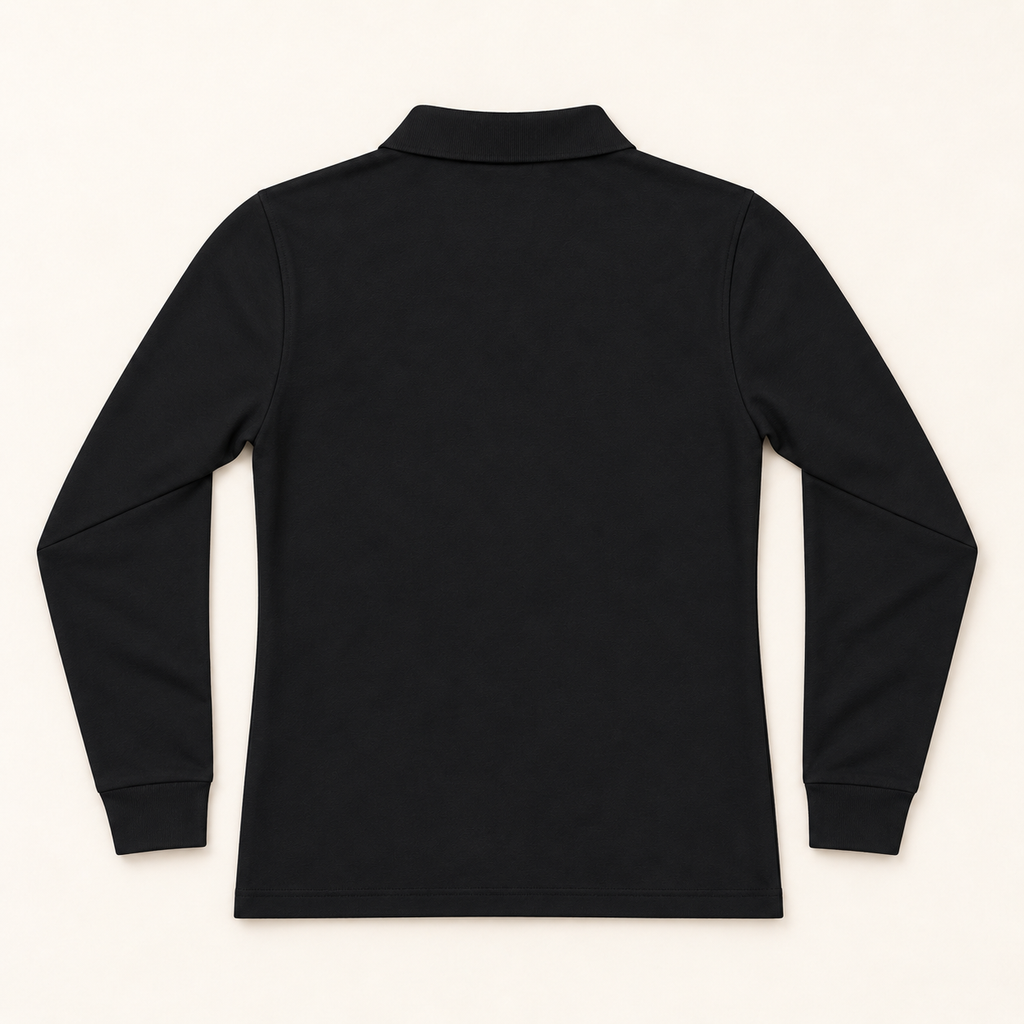 WhiteFyr Women's Performance Polo - Long Sleeve — AI-assisted studio back mockup
