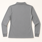 WhiteFyr Women's Performance Polo - Long Sleeve in Gusty Grey — AI-assisted back studio mockup