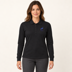 WhiteFyr Women's Performance Polo - Long Sleeve — AI-assisted studio model mockup