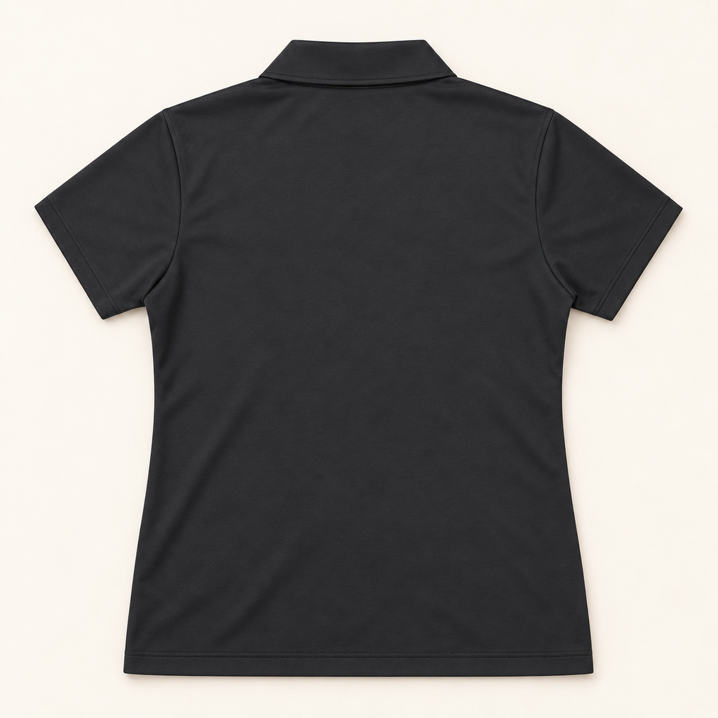 WhiteFyr Women's Performance Polo - Short Sleeve — AI-assisted studio back mockup