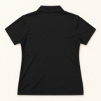 WhiteFyr Women's Performance Polo - Short Sleeve in Black — AI-assisted back studio mockup