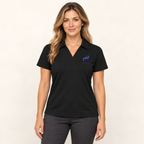 WhiteFyr Women's Performance Polo - Short Sleeve in Black — AI-assisted model studio mockup