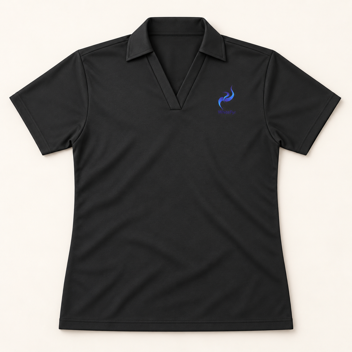 WhiteFyr Women's Performance Polo - Short Sleeve — AI-assisted studio front mockup
