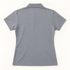 WhiteFyr Women's Performance Polo - Short Sleeve in Heather Steel — AI-assisted back studio mockup