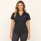 WhiteFyr Women's Performance Polo - Short Sleeve — AI-assisted studio model mockup