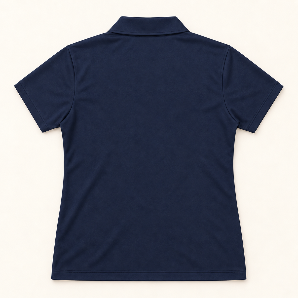WhiteFyr Women's Performance Polo - Short Sleeve in Navy — AI-assisted back studio mockup
